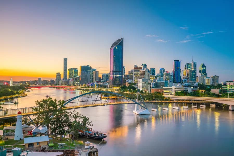 Brisbane city skyline along the river