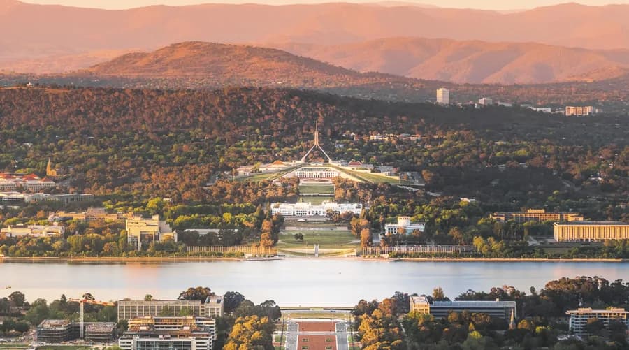 Canberra, the Australian capital, from above